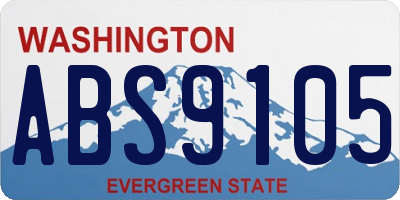 WA license plate ABS9105