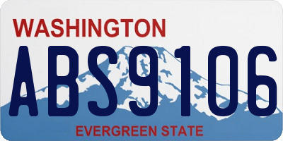 WA license plate ABS9106