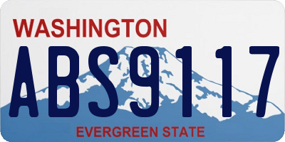 WA license plate ABS9117