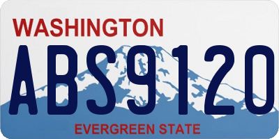 WA license plate ABS9120