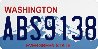 WA license plate ABS9138