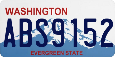 WA license plate ABS9152