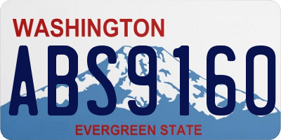 WA license plate ABS9160