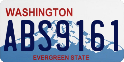 WA license plate ABS9161