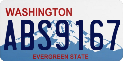 WA license plate ABS9167