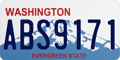 WA license plate ABS9171