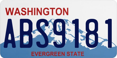 WA license plate ABS9181