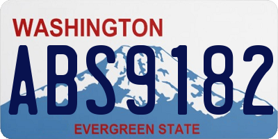 WA license plate ABS9182