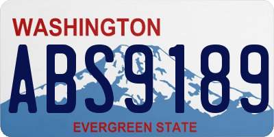 WA license plate ABS9189