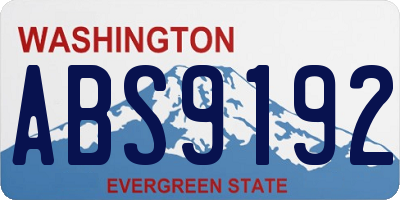 WA license plate ABS9192