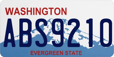 WA license plate ABS9210