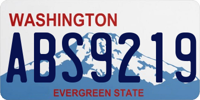 WA license plate ABS9219
