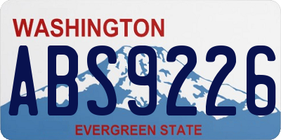 WA license plate ABS9226