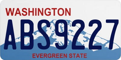 WA license plate ABS9227