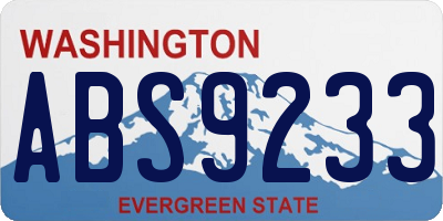 WA license plate ABS9233