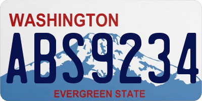 WA license plate ABS9234