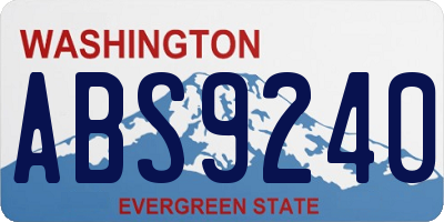 WA license plate ABS9240