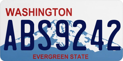 WA license plate ABS9242