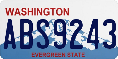 WA license plate ABS9243