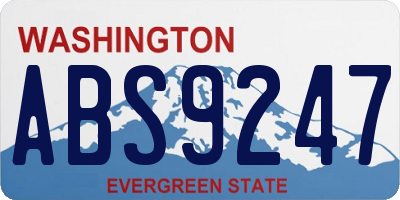 WA license plate ABS9247