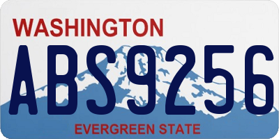 WA license plate ABS9256