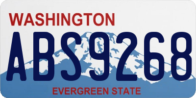 WA license plate ABS9268