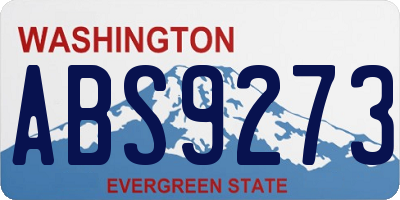 WA license plate ABS9273