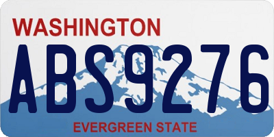WA license plate ABS9276