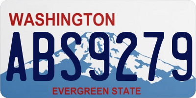 WA license plate ABS9279