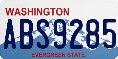WA license plate ABS9285