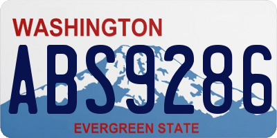 WA license plate ABS9286