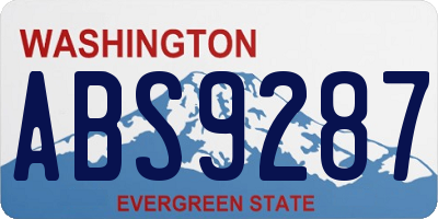WA license plate ABS9287