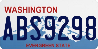 WA license plate ABS9298