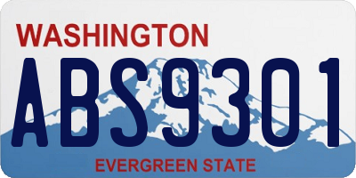 WA license plate ABS9301