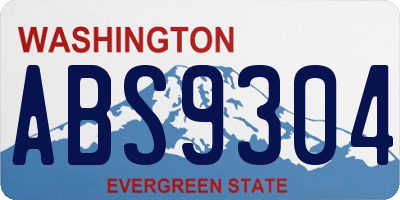 WA license plate ABS9304