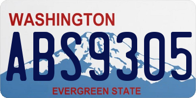 WA license plate ABS9305