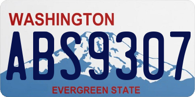 WA license plate ABS9307