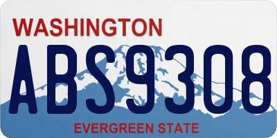 WA license plate ABS9308