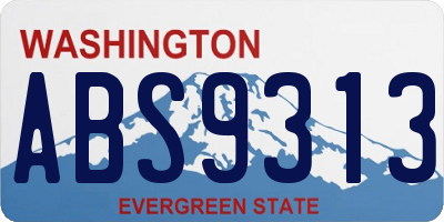 WA license plate ABS9313