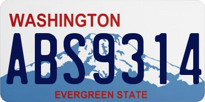 WA license plate ABS9314