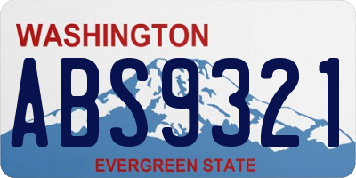 WA license plate ABS9321