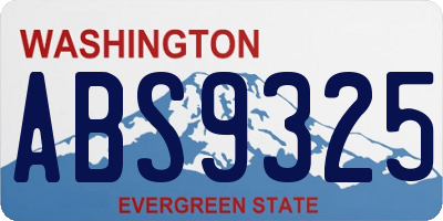 WA license plate ABS9325