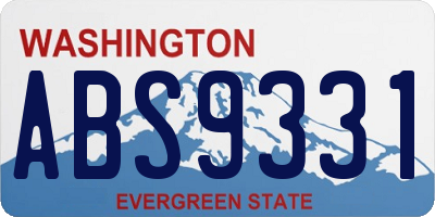 WA license plate ABS9331