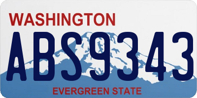 WA license plate ABS9343