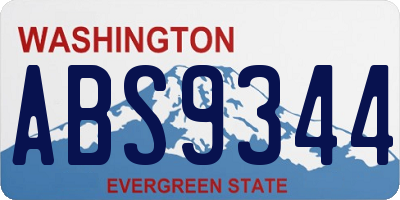 WA license plate ABS9344