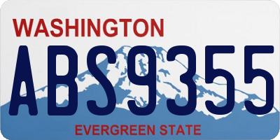 WA license plate ABS9355