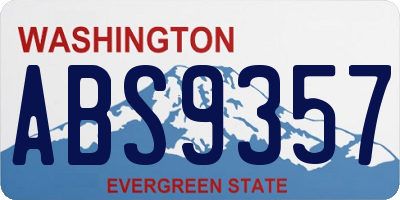 WA license plate ABS9357