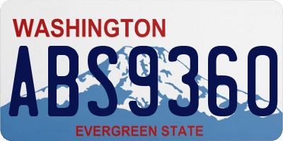 WA license plate ABS9360