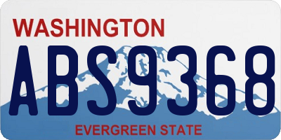 WA license plate ABS9368