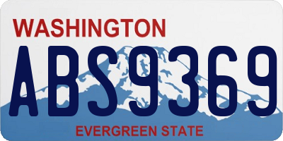 WA license plate ABS9369